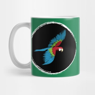 Artwork of Scarlet Macaw Parrot in Flight II Mug